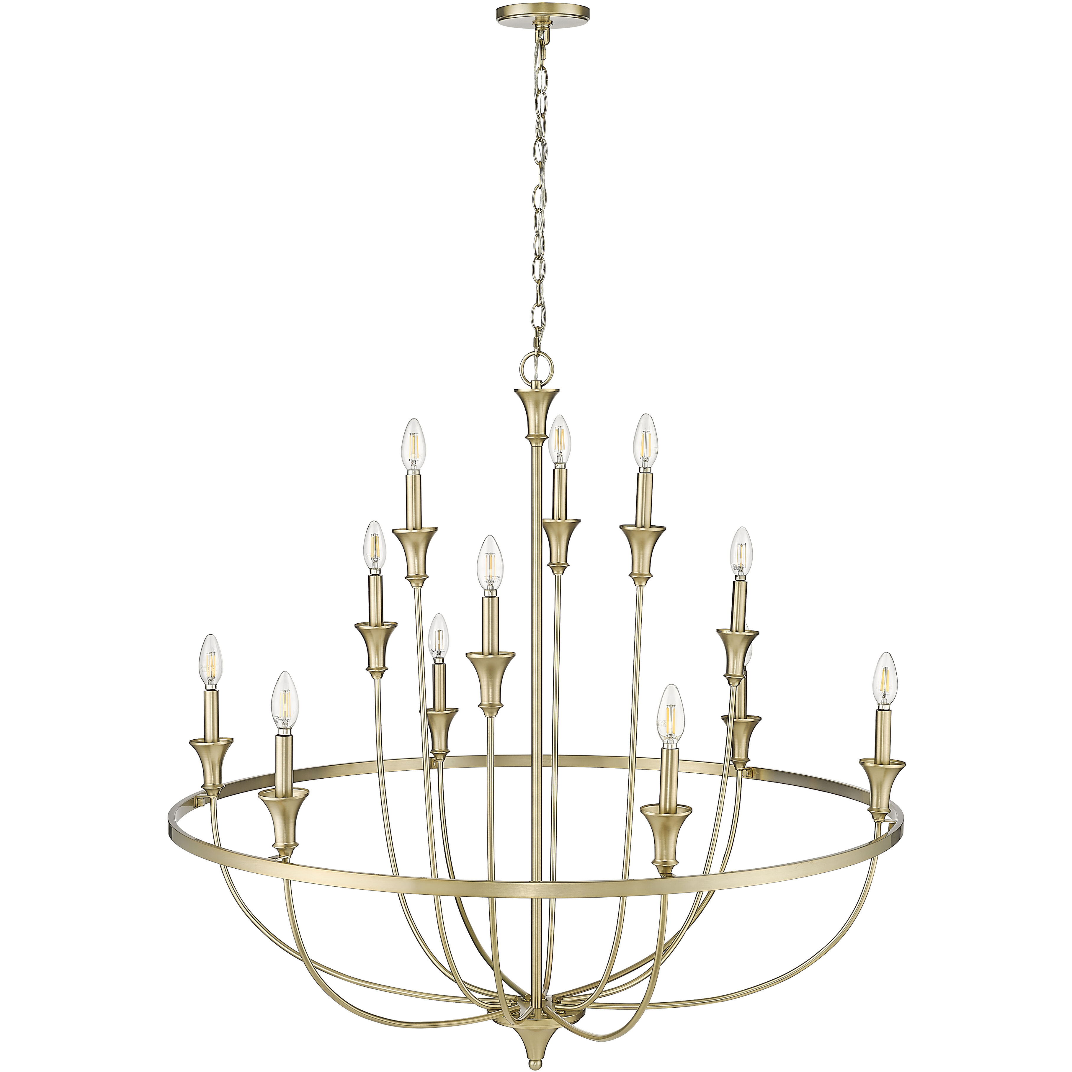 Emery 12 Light 40.2 inch Modern Gold Chandelier Ceiling Light